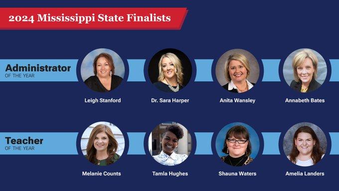 LCSD educators are named as finalists for the 2024 Mississippi Administrator and Teacher of the Year 